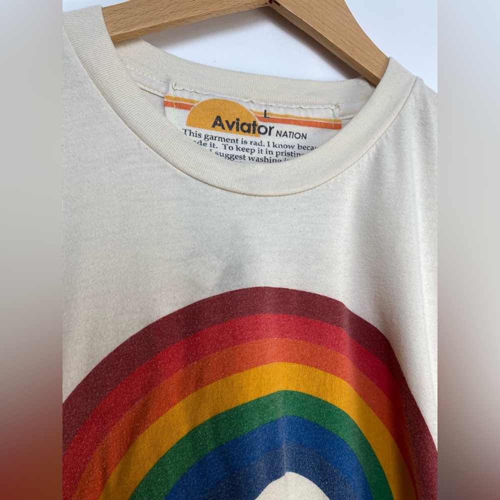 Aviator Nation Big Rainbow Graphic T Shirt Off White
Size L Flaws - Picture 10 of 10